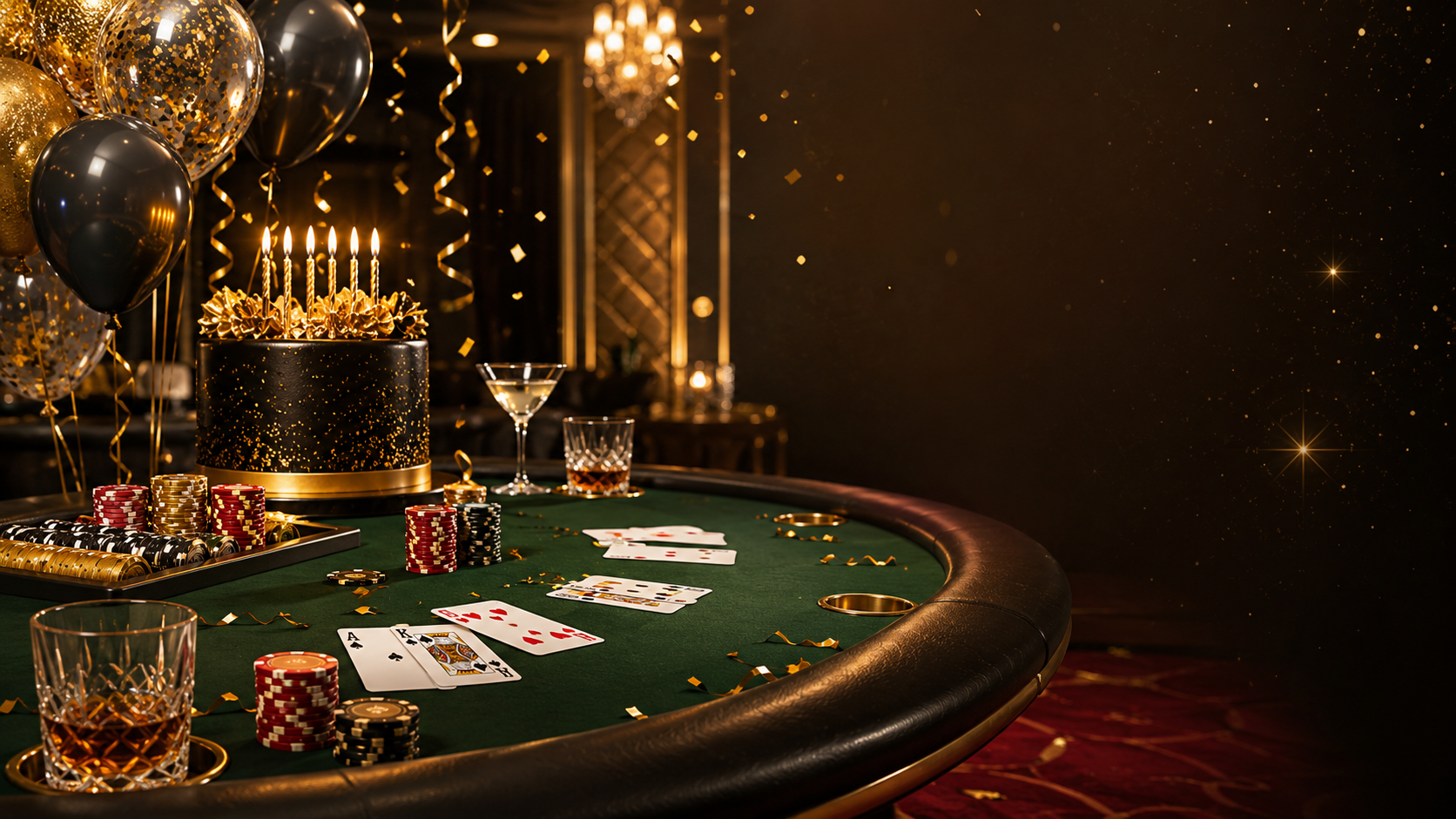 Blackjack table at a celebration evening