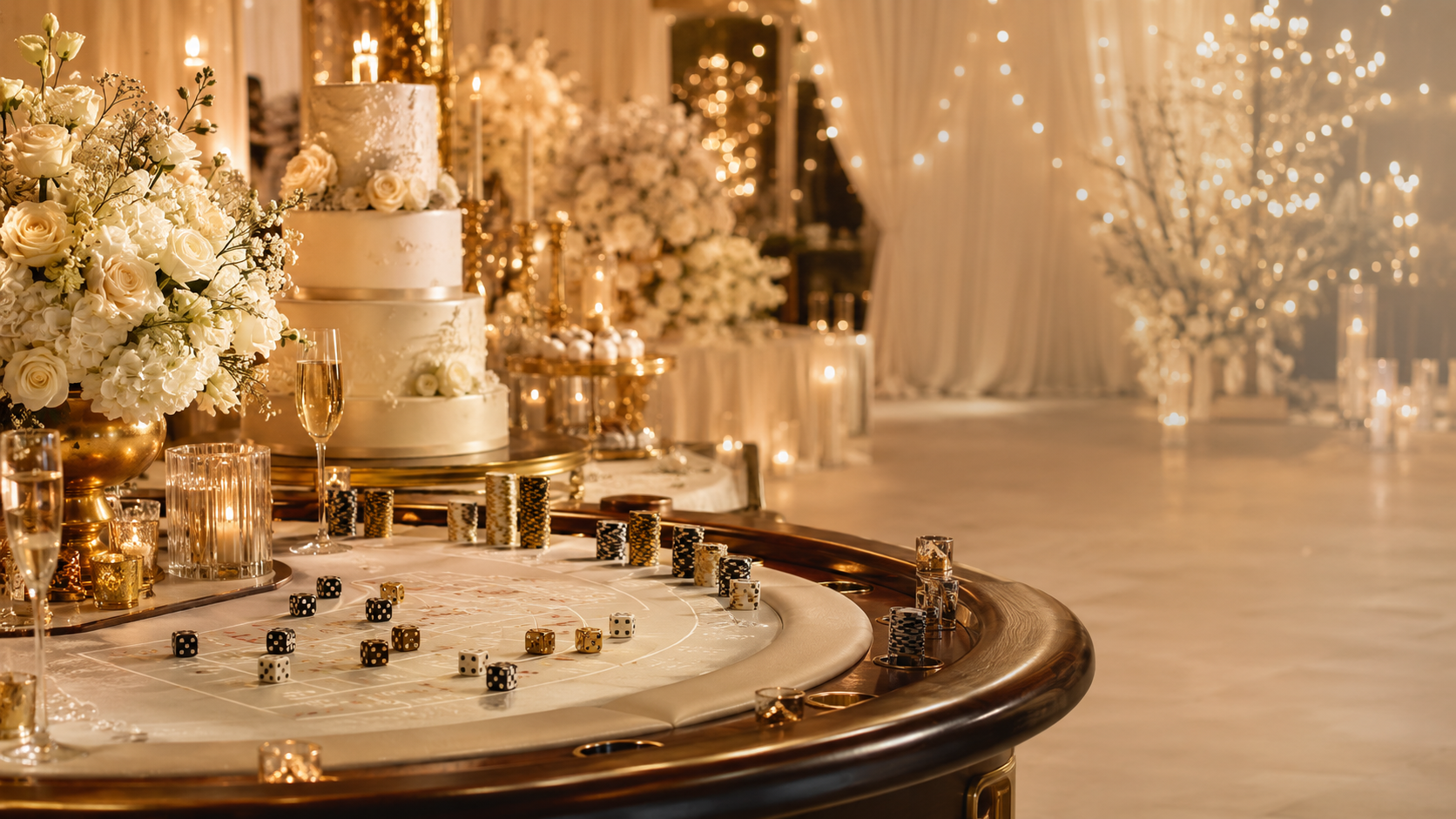 Dice game table at a celebration